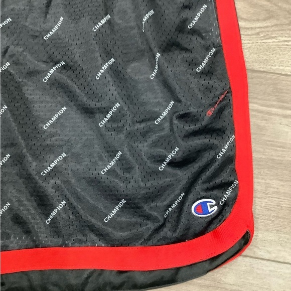Mens Champion XL 40 - 42 Shorts Logo Black Red Basketball Jersey Mesh Drawstring - Picture 5 of 10